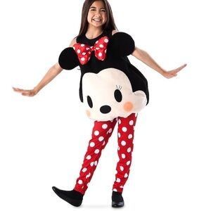 Disney Store Minnie Mouse Tsum Tsum with bow Plush Halloween Costume Size 9/10